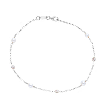 Bracciale donna JOY Gioielli Oro in oro bianco con zirconi e perle 223265-1