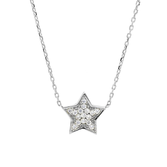 Collana donna JOY Gioielli in oro bianco con stella di zirconi 225304-1