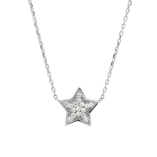 Collana donna JOY Gioielli in oro bianco con stella di zirconi 225304-1