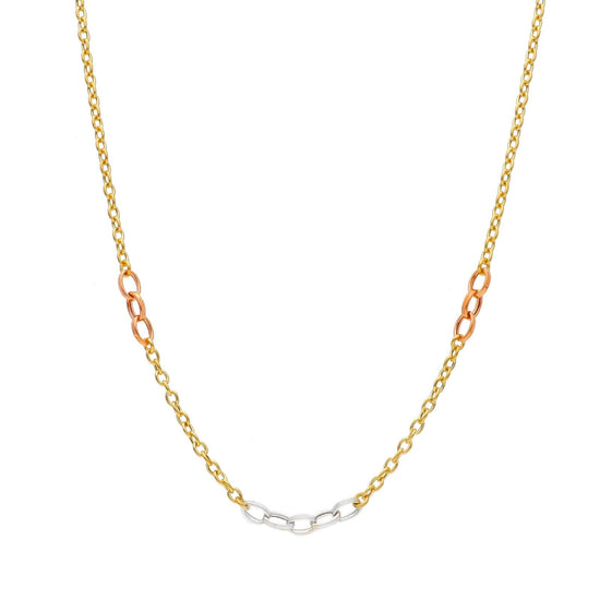 Collana donna JOY Gioielli in oro giallo, rosé e bianco con maglie ovali 226858-1