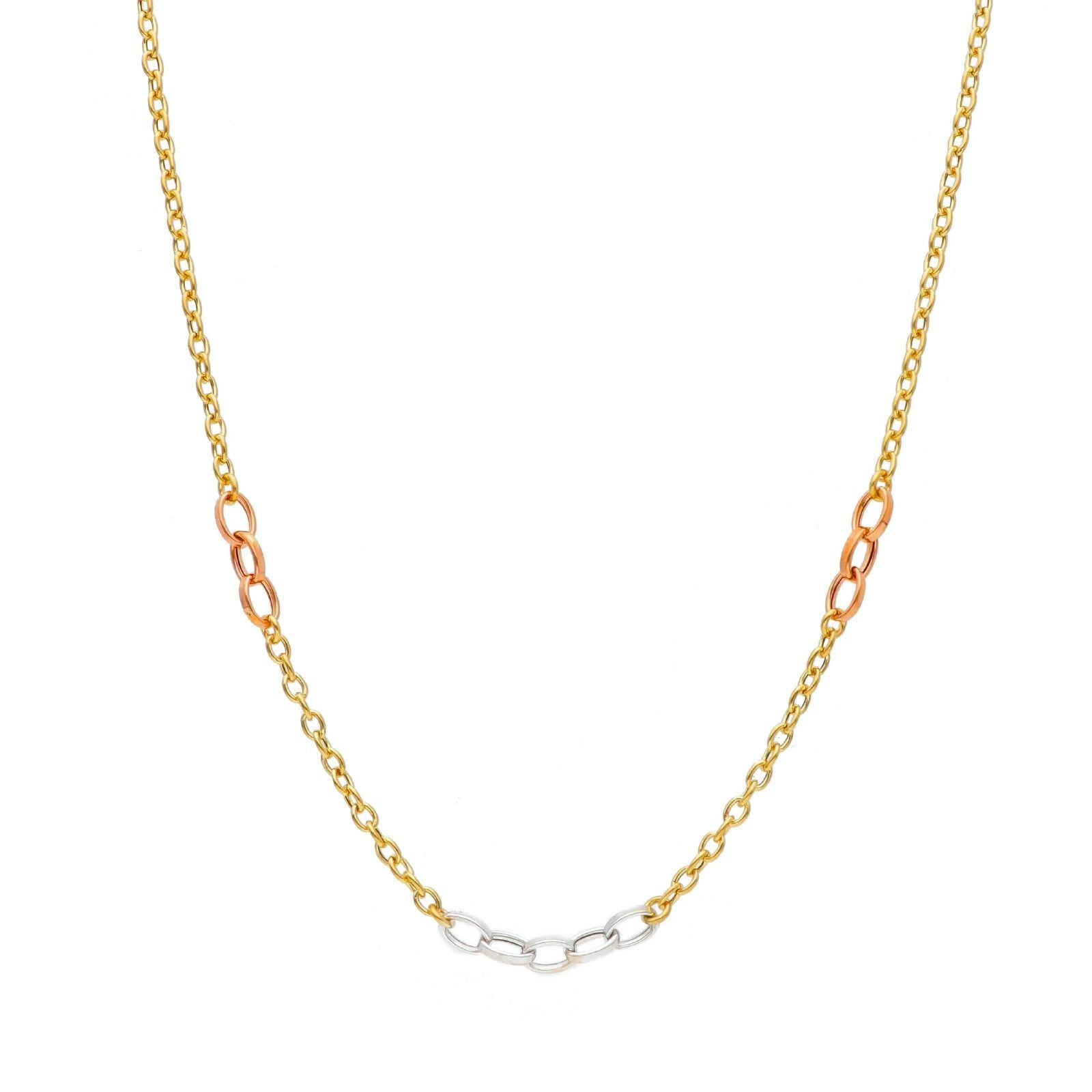 Collana donna JOY Gioielli in oro giallo, rosé e bianco con maglie ovali 226858-1