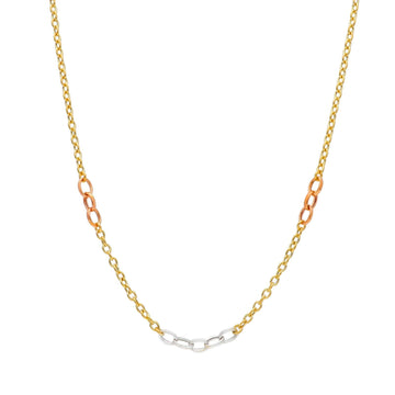 Collana donna JOY Gioielli in oro giallo, rosé e bianco con maglie ovali 226858-1