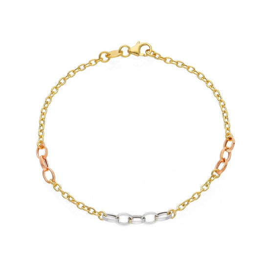Bracciale donna JOY Gioielli in oro giallo, rosé e bianco con maglie ovali 226859-1