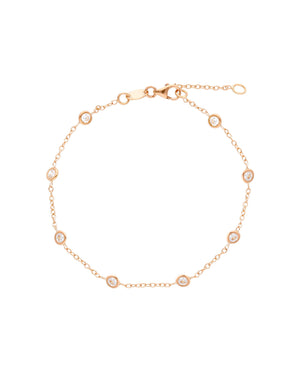 Bracciale catena da donna JOY Gioielli in oro rosé 18 kt con zirconi bianchi sulla catena 227937