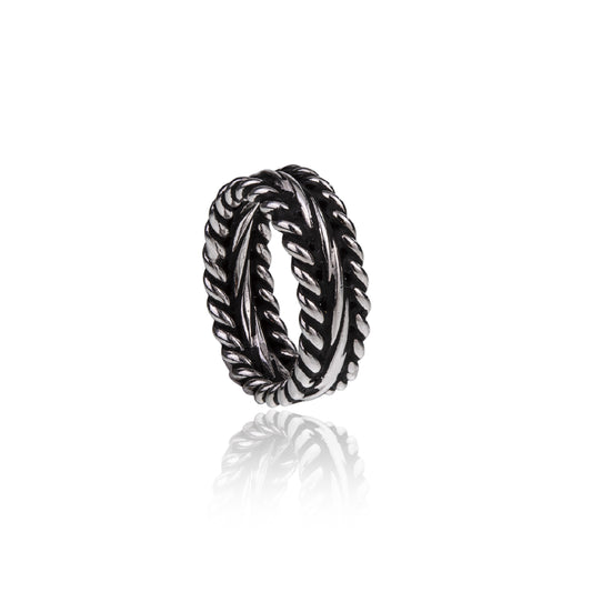 Anello uomo Giacomo Burroni argento 925 con tripla corda 22