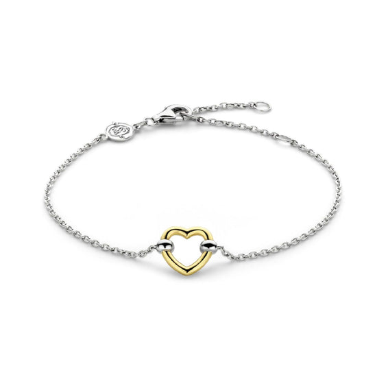 Bracciale catena donna TI SENTO Milano in argento dorato con cuore 23017SY-1
