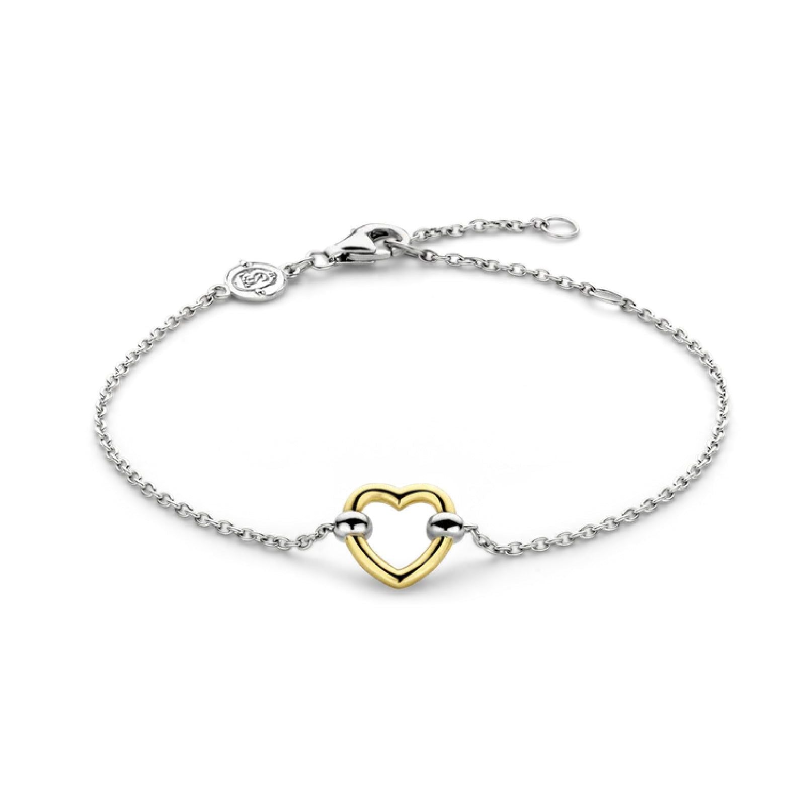 Bracciale catena donna TI SENTO Milano in argento dorato con cuore 23017SY-1
