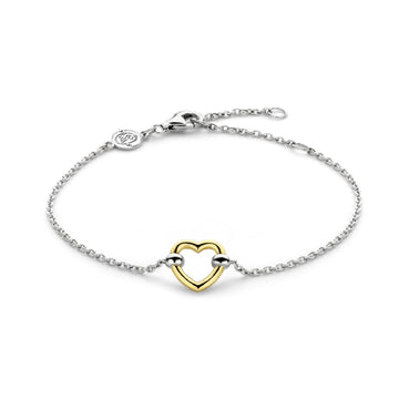 Bracciale catena donna TI SENTO Milano in argento dorato con cuore 23017SY-1