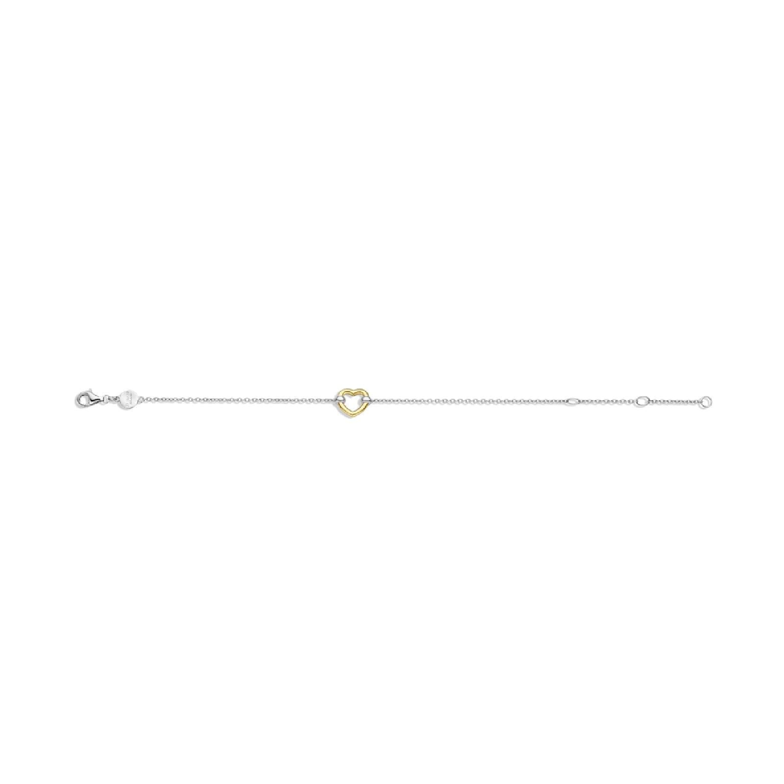 Bracciale catena donna TI SENTO Milano in argento dorato con cuore 23017SY-2