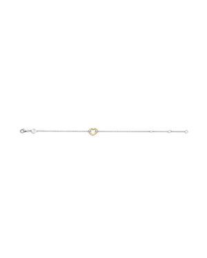 Bracciale catena da donna della collezione TI SENTO Milano in argento 925 con cuore dorato 23017SY
