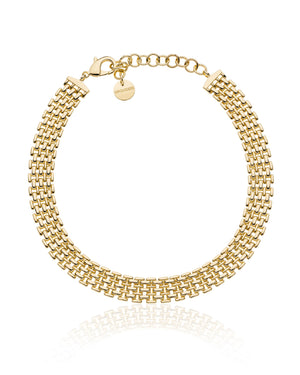 Collana Choker Unoaerre Fashion Jewellery Bronze Panther da donna in bronzo con maglie bagnate in oro giallo 24kt 2321
