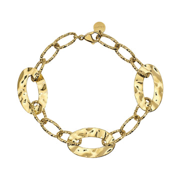 Bracciale donna 2Jewels Mirage in acciaio dorato 3 maglie grandi ovali 232487-1