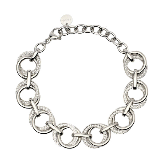 Bracciale donna 2Jewels Milano in acciaio cerchi intrecciati con cristalli 232491-1