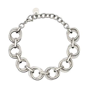 Bracciale donna 2Jewels Milano in acciaio cerchi intrecciati con cristalli 232491-1