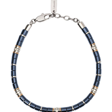 Bracciale uomo 2Jewels Next acciaio rosé ceramica blu e cristalli 232495-1