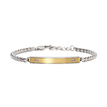 Bracciale uomo 2Jewels Blockchain in acciaio dorato con piastra centrale 232505-1