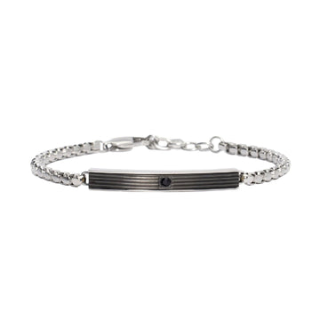 Bracciale uomo 2Jewels Blockchain acciaio con piastra e cristallo nero 232506-1