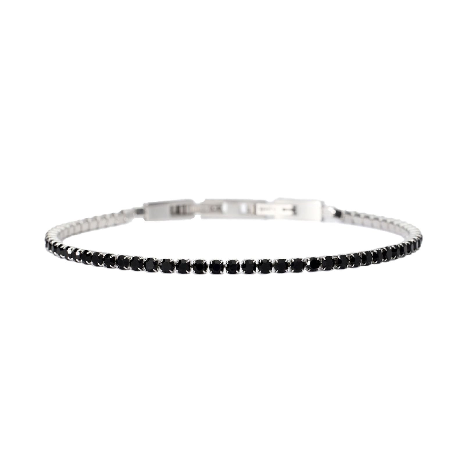 Bracciale tennis uomo 2Jewels Youcolors in acciaio e cristalli neri 232507-1