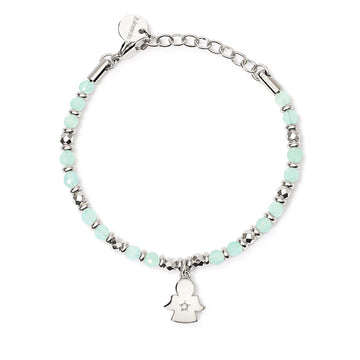 Bracciale donna 2Jewels Lady Ikon acciaio con angelo, sfere e glass verde 232526-1
