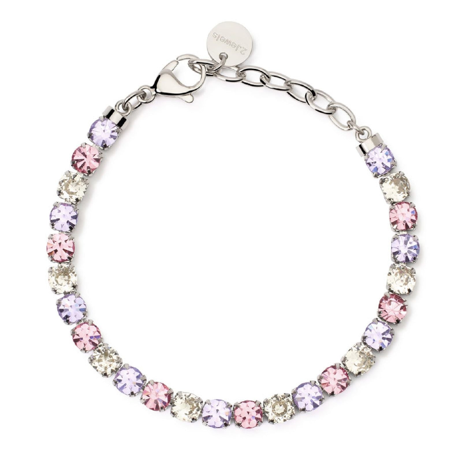 Bracciale tennis donna 2Jewels Youcolors acciaio cristalli multicolor di 5mm 232532-1