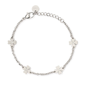 Bracciale donna 2Jewels Preppy acciaio con quadrifogli e cristalli 232534-1