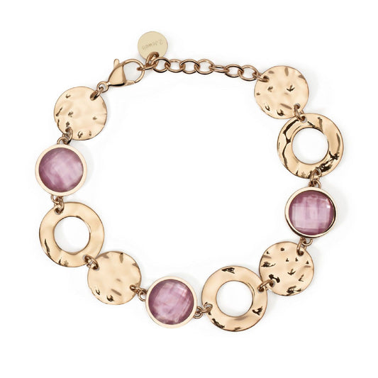 Bracciale donna 2Jewels Dune acciaio rosé con elementi tondi, glass e madreperla 232539-1