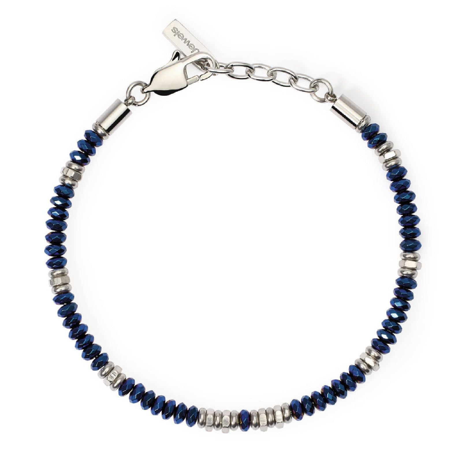 Bracciale uomo 2Jewels Original acciaio con dischi di ematite blu 232550-1