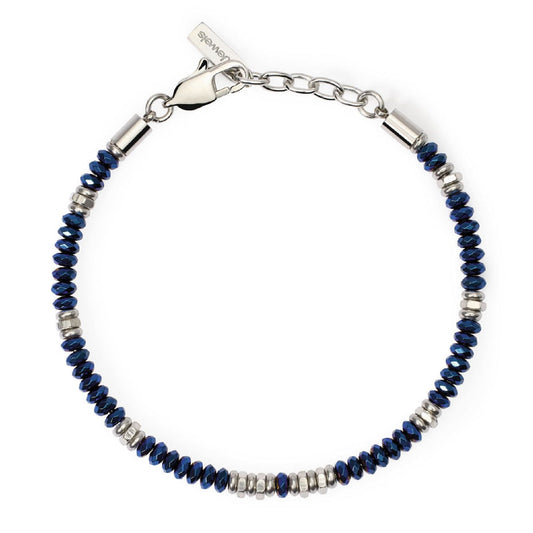 Bracciale uomo 2Jewels Original acciaio con dischi di ematite blu 232550-1
