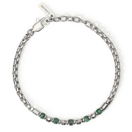 Bracciale uomo 2Jewels Original acciaio con malachite verde 232552-1