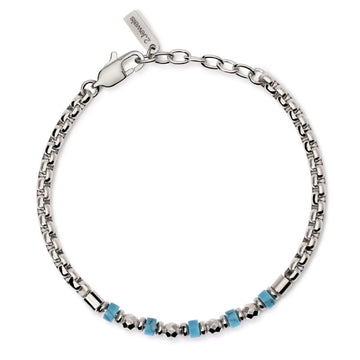 Bracciale uomo 2Jewels Original acciaio con dischi di turchese 232553-1