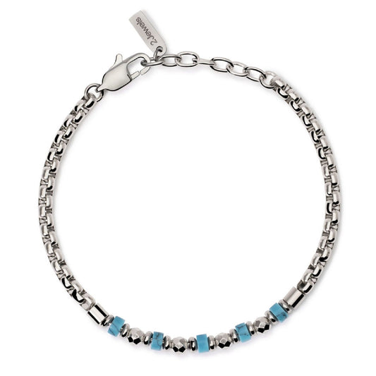 Bracciale uomo 2Jewels Original acciaio con dischi di turchese 232553-1
