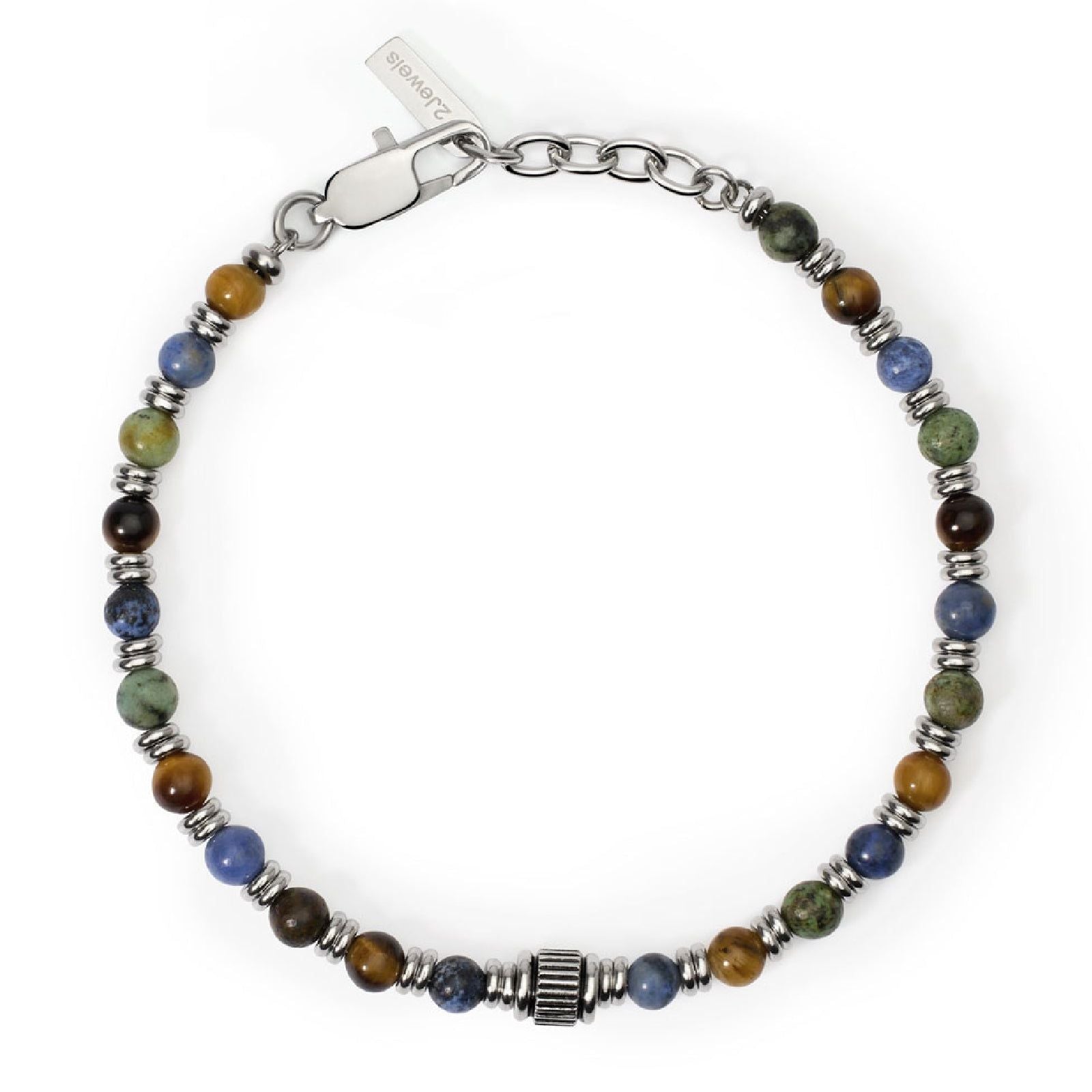 Bracciale uomo 2Jewels Original acciaio pietre preziose e elemento 232561-1