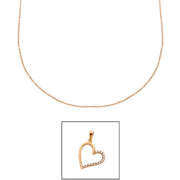Collana donna JOY Gioielli Oro in oro rosa con cuore e zirconi 232605ROLO40-1