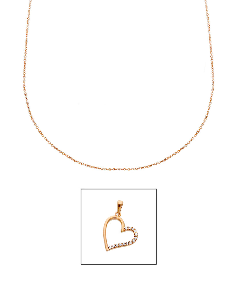 Collana con ciondolo da donna JOY Gioielli Oro in oro rosé 18kt con cuore e zirconi 232605ROLO40