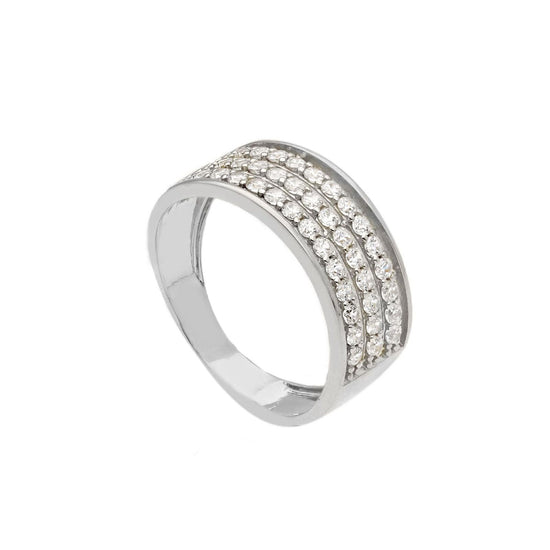 Anello donna JOY Gioielli in oro bianco con pavé di zirconi 233888-1