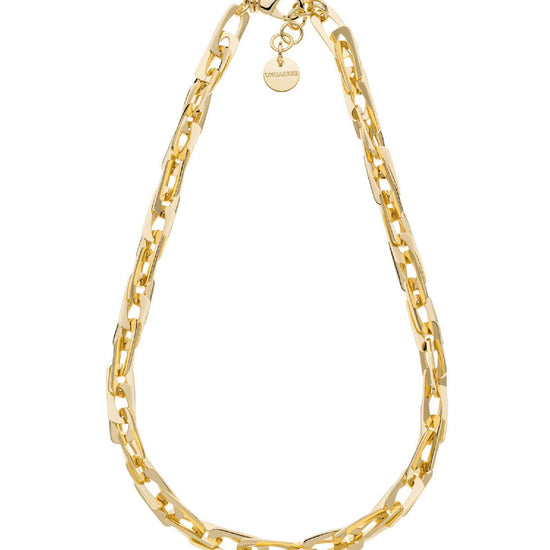 Collana girocollo donna Unoaerre Fashion bronzo dorato maglie geometriche 2346-1