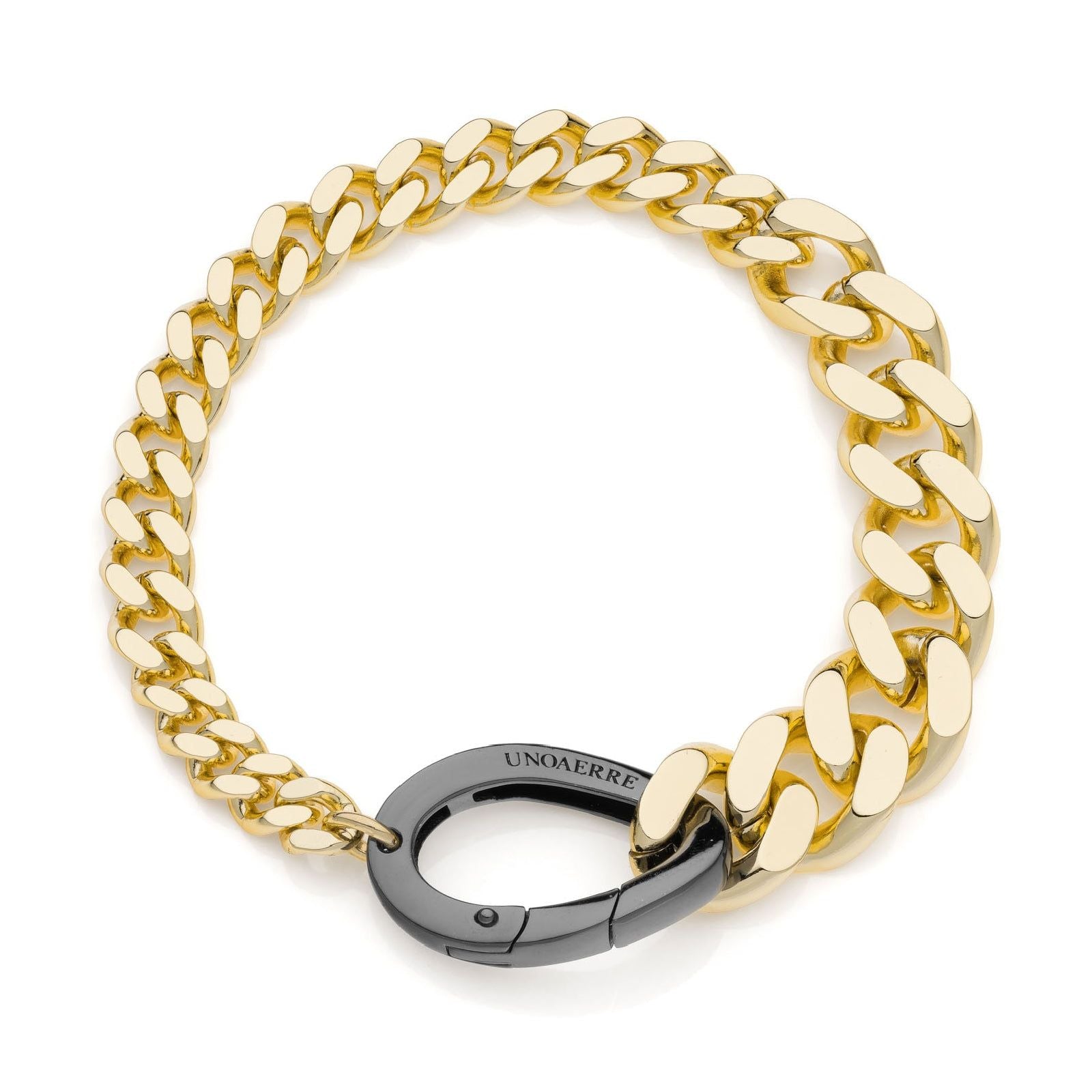 Bracciale donna Unoaerre Fashion bronzo dorato moschettone nero 2355-1