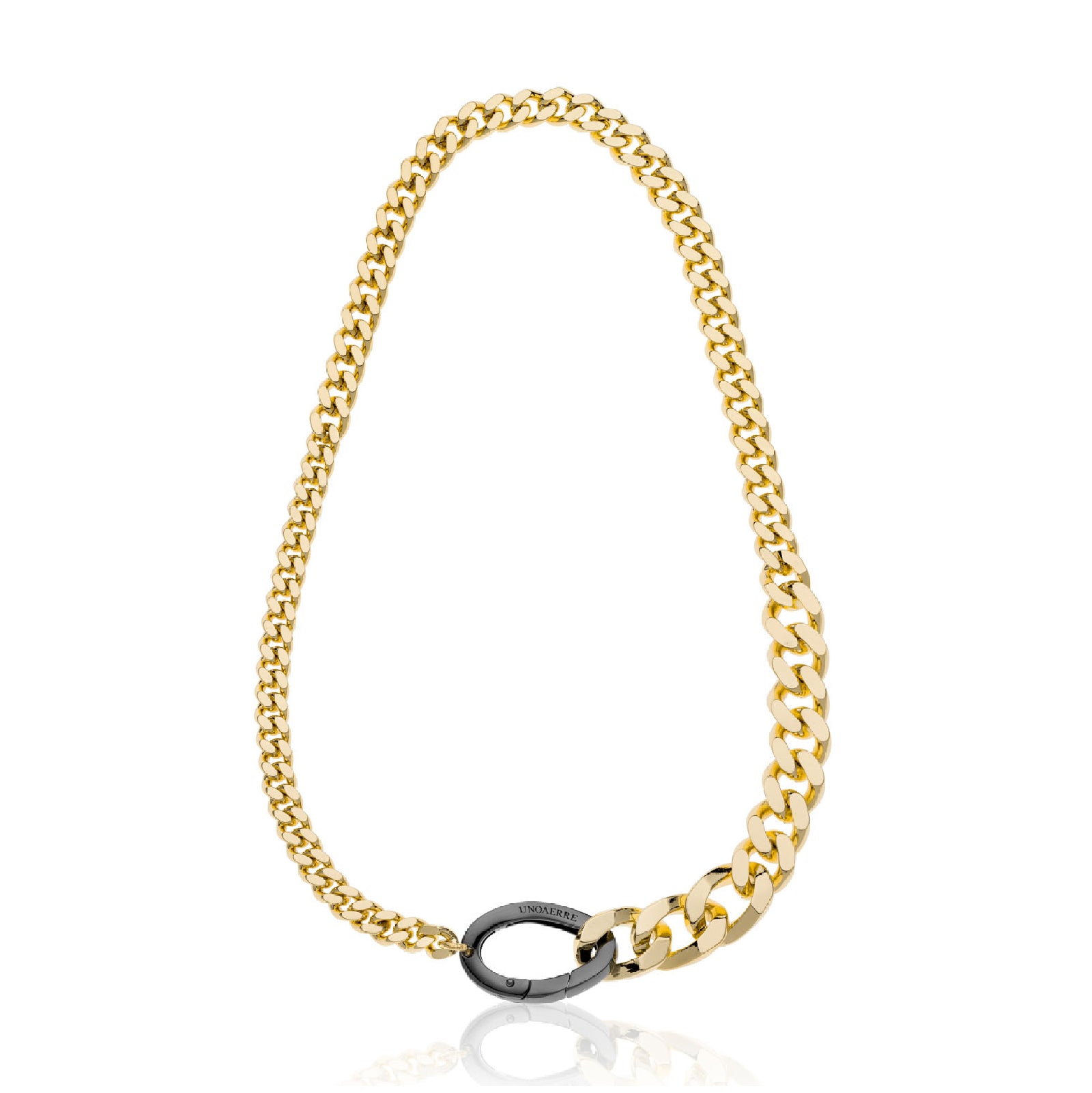 Collana donna Unoaerre Fashion bronzo dorato moschettone nero 2356
