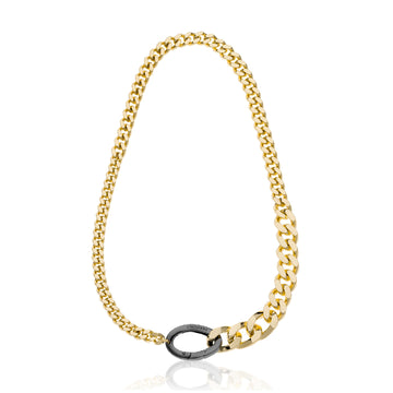Collana donna Unoaerre Fashion bronzo dorato moschettone nero 2356