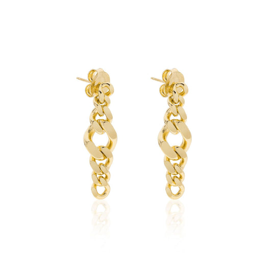Orecchini pendenti donna Unoaerre Fashion bronzo dorato catena grumetta 2359-1
