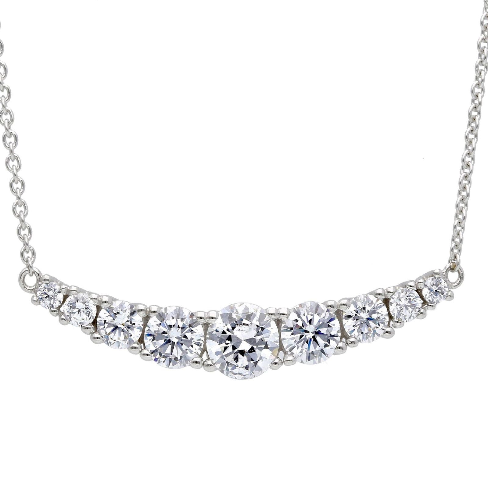 Collana donna JOY Gioielli in oro bianco con zirconi bianchi centrali 236412-1