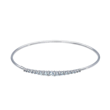 Bracciale rigido donna JOY Gioielli in oro bianco con zirconi bianchi centrali 236613-1