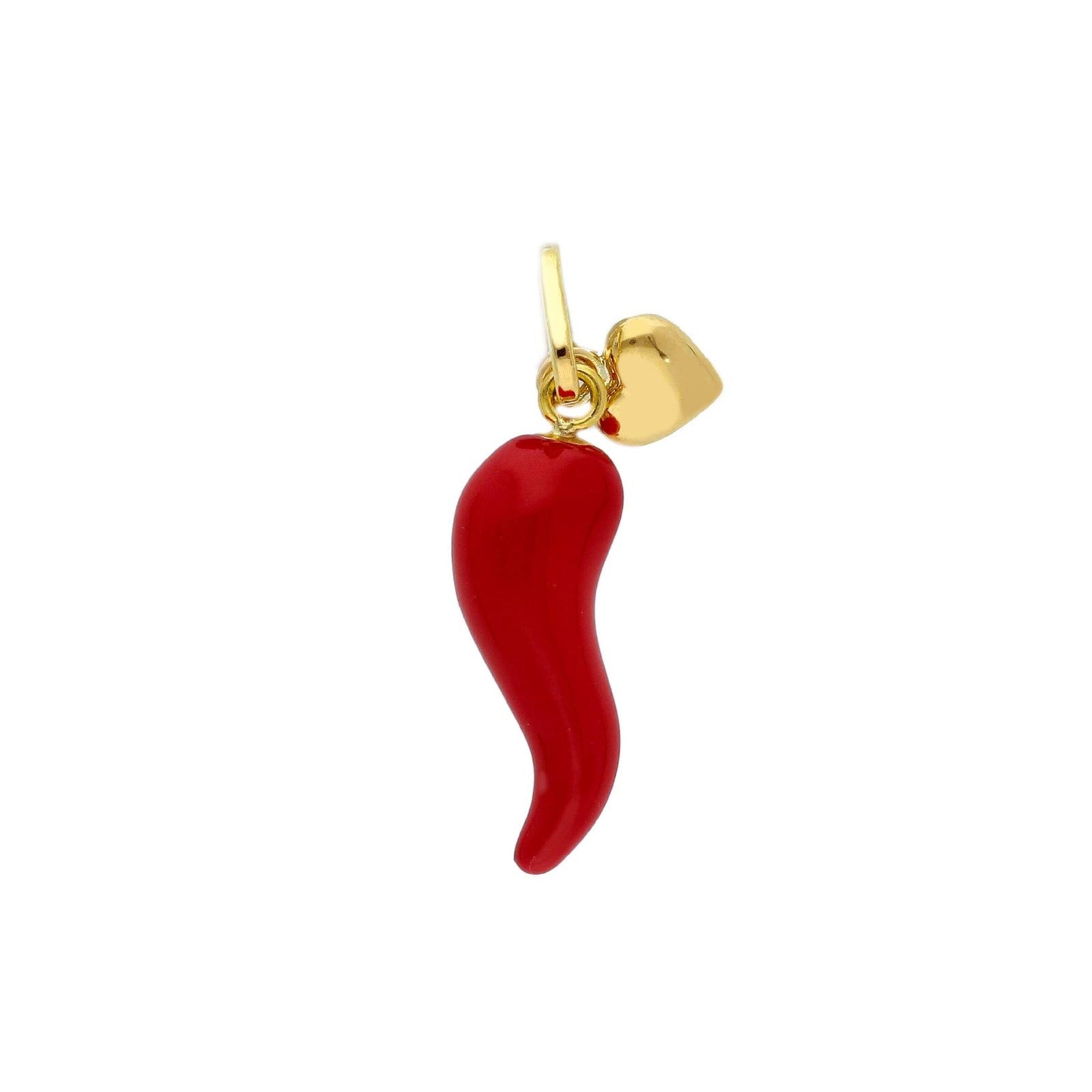 Ciondolo donna JOY Gioielli in oro giallo cuore cornetto rosso 237638-1
