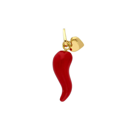 Ciondolo donna JOY Gioielli in oro giallo cuore cornetto rosso 237638-1