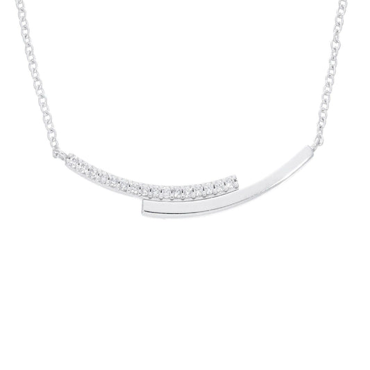 Collana donna JOY Gioielli in oro bianco con sezione rigida e zirconi 239296-1