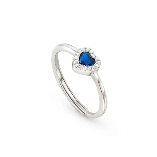 Anello donna Nomination All My Love argento zirconi bianchi e blu a cuore 240300-012-1