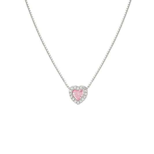 Collana donna Nomination All My Love argento zirconi bianchi e rosa a cuore 240302-002-1