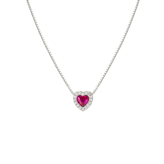 Collana donna Nomination All My Love argento zirconi bianchi e rosso a cuore 240302-006-1