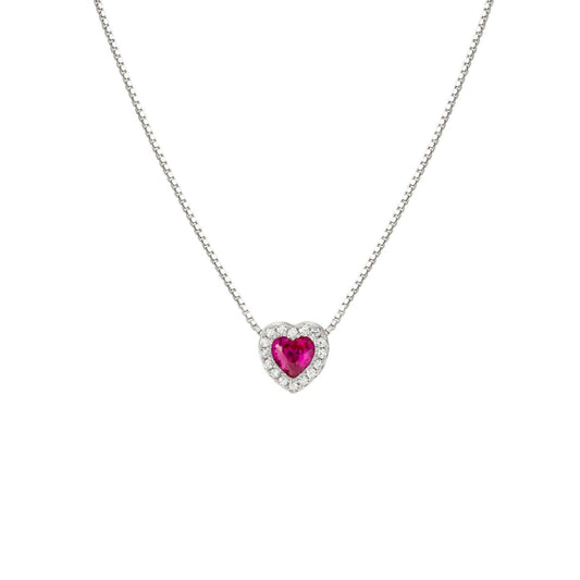 Collana donna Nomination All My Love argento zirconi bianchi e rosso a cuore 240302-006-1