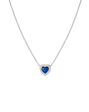 Collana da donna Nomination All My Love in argento 925 con ciondolo a cuore con zirconi bianchi e uno blu 240302/012